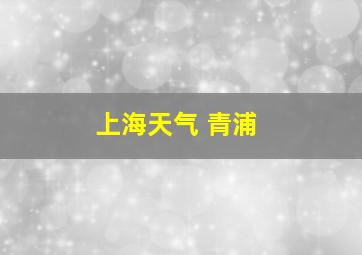 上海天气 青浦